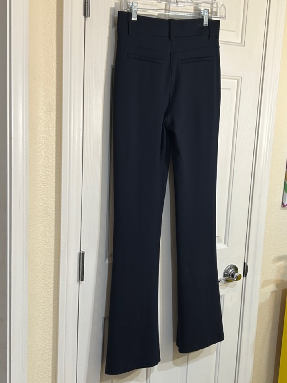 Quince Navy Ultra-Stretch Ponte Flare Leg Pants Small 32 Long - Picture 3 of 8